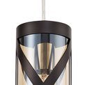 Naomi 1 Light Pendant E14, Oiled Bronze/Polished Chrome/Amber additional 9