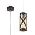Naomi 1 Light Pendant E14, Oiled Bronze/Polished Chrome/Amber additional 5