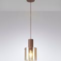 Brita Adjustable E27, Mocha/Amber Glass Single Pendant Light additional 6