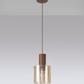 Brita Adjustable E27, Mocha/Amber Glass Single Pendant Light additional 1