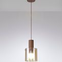 Brita Adjustable E27, Mocha/Amber Glass Single Pendant Light additional 4