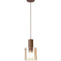 Brita Adjustable E27, Mocha/Amber Glass Single Pendant Light additional 8