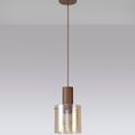 Brita Adjustable E27, Mocha/Amber Glass Single Pendant Light additional 5