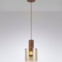 Brita Adjustable E27, Mocha/Amber Glass Single Pendant Light additional 2