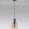 Brita Adjustable E27, Mocha/Amber Glass Single Pendant Light additional 3