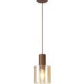 Brita Adjustable E27, Mocha/Amber Glass Single Pendant Light additional 12