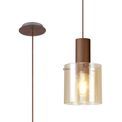 Brita Adjustable E27, Mocha/Amber Glass Single Pendant Light additional 16
