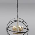 Gale Pendant, 6 x E14, Black/Gold additional 3