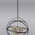 Gale Pendant, 6 x E14, Black/Gold additional 4