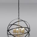 Gale Pendant, 6 x E14, Black/Gold additional 1