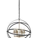 Gale Pendant, 6 x E14, Black/Gold additional 6