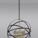 Gale Pendant, 6 x E14, Black/Gold additional 2