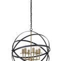Gale Pendant, 6 x E14, Black/Gold additional 9
