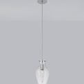 Zelda Pendant 17cm Round Light, 1 x E27, Chrome &amp; Clear additional 2