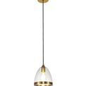 Kerry Pendant 20cm Cone, 1 x E27 (Max 20W), Ancient Brass &amp; Clear additional 3