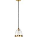 Kerry Pendant 20cm Cone, 1 x E27 (Max 20W), Ancient Brass &amp; Clear additional 4