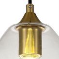 Kerry Pendant 20cm Cone, 1 x E27 (Max 20W), Ancient Brass &amp; Clear additional 5