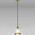 Kerry Pendant 15cm Dome, 1 x E27 (Max 20W), Ancient Brass &amp; Clear additional 1