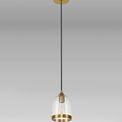 Kerry Pendant 15cm Dome, 1 x E27 (Max 20W), Ancient Brass &amp; Clear additional 2
