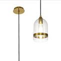 Kerry Pendant 15cm Dome, 1 x E27 (Max 20W), Ancient Brass &amp; Clear additional 7