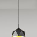 Isla Single Pendant, 1 Light Adjustable E27, Matt Black/Gold Inner additional 2