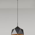 Isla Single Pendant, 1 Light Adjustable E27, Matt Black/Gold Inner additional 1