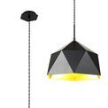 Isla Single Pendant, 1 Light Adjustable E27, Matt Black/Gold Inner additional 10
