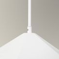 Isla Single Pendant, 1 Light Adjustable E27, White/Silver Inner additional 8