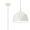Isla Single Pendant, 1 Light Adjustable E27, White/Silver Inner additional 11