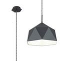 Isla Single Pendant, 1 Light Adjustable E27, Graphite/White Inner additional 12