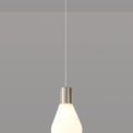 Opal Narrow Pendant, 1 x E27, Satin Nickel/Opal Glass &amp; Clear Twisted Cable additional 1