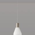 Opal Narrow Pendant, 1 x E27, Satin Nickel/Opal Glass &amp; Clear Twisted Cable additional 2