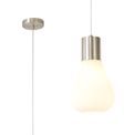 Opal Narrow Pendant, 1 x E27, Satin Nickel/Opal Glass &amp; Clear Twisted Cable additional 5