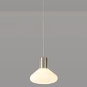Opal Wide Pendant, 1 x E27, Satin Nickel/Opal Glass &amp; Clear Twisted Cable additional 1