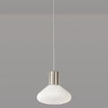 Opal Wide Pendant, 1 x E27, Satin Nickel/Opal Glass &amp; Clear Twisted Cable additional 2