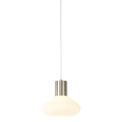 Opal Wide Pendant, 1 x E27, Satin Nickel/Opal Glass &amp; Clear Twisted Cable additional 3