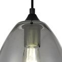 Kerry Pendant 20cm Cone, 1 x E27 (Max 20W), Matt Black &amp; Smoke additional 6