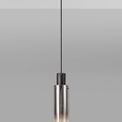 Brita Slim 1 Light Adjustable E27 Single Pendant, Black/Smoke Fade Glass additional 1