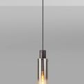 Brita Slim 1 Light Adjustable E27 Single Pendant, Black/Smoke Fade Glass additional 2