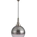 Angela 1 Light Pendant E27 With 30cm Globe Glass, Polished Nickel/Matt Black/Smoked/Clear additional 4