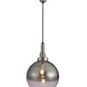 Angela 1 Light Pendant E27 With 30cm Globe Glass, Polished Nickel/Matt Black/Smoked/Clear additional 3