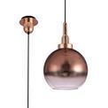 Angela 1 Light Pendant E27 With 30cm Globe Glass, Copper/Matt Black/Clear additional 6