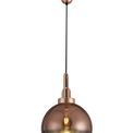 Angela 1 Light Pendant E27 With 30cm Globe Glass, Copper/Matt Black/Clear additional 4