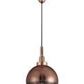 Angela 1 Light Pendant E27 With 30cm Globe Glass, Copper/Matt Black/Clear additional 3