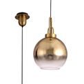 Angela 1 Light Pendant E27 With 30cm Globe Glass, Brass Gold/Matt Black/Clear additional 5