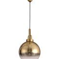 Angela 1 Light Pendant E27 With 30cm Globe Glass, Brass Gold/Matt Black/Clear additional 4