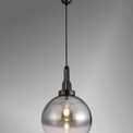 Angela 1 Light Pendant E27 With 30cm Globe Glass, Black Chrome/Matt Black/Smoked/Clear additional 1