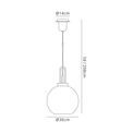 Angela 1 Light Pendant E27 With 30cm Globe Glass, Black Chrome/Matt Black/Smoked/Clear additional 7
