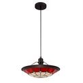 Alysia 1 Light Pendant E27 With 35cm Tiffany Shade, Cream/Red/Clear Crystal Centre/Aged Antique Brass Trim/Black additional 6
