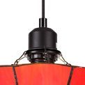 Alysia 1 Light Pendant E27 With 35cm Tiffany Shade, Cream/Red/Clear Crystal Centre/Aged Antique Brass Trim/Black additional 10